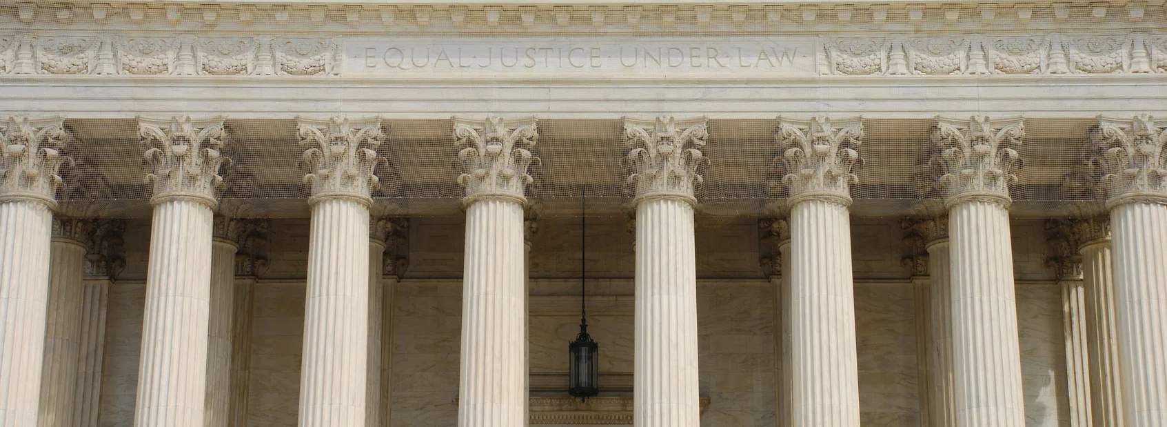 Supreme Court panoramic with text Equal Justice Under Law